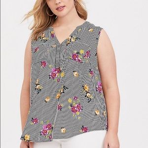 Torrid floral striped Harper tank
